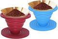 Collapsible Silicone Pour Over Coffee Dripper — 2 Pack (Blue + Red)