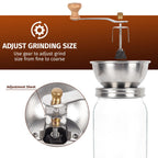 Mason Jar Coffee Grinder Lid — Manual Ceramic Burr Grinder for Wide & Regular Mouth Mason Jars