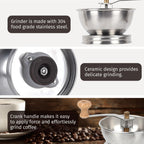 Mason Jar Coffee Grinder Lid — Manual Ceramic Burr Grinder for Wide & Regular Mouth Mason Jars