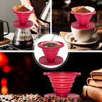 Collapsible Silicone Pour Over Coffee Dripper — 2 Pack (Blue + Red)